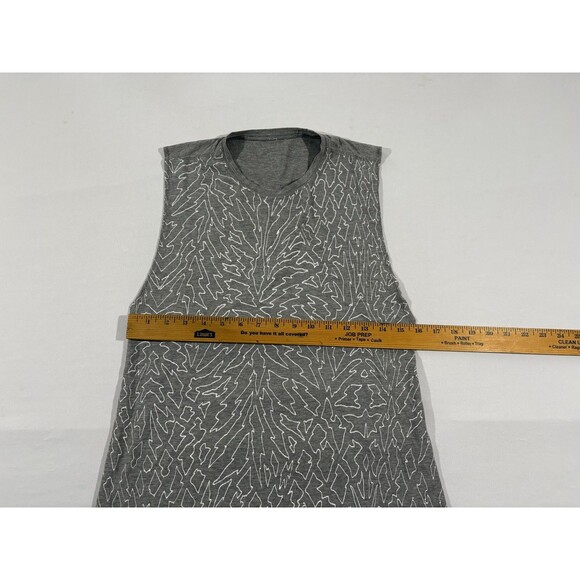 Lululemon Muscle Hustle Tank Top Womens Gray Print Lightweight Active Sz 6 - Picture 5 of 9